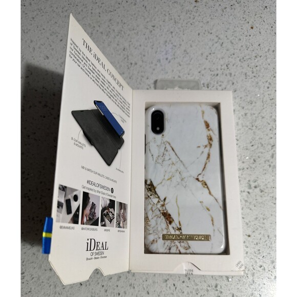 Ideal of Sweden Designer Phone Case iPhone 11 XR Carrara Marble Gold Accents NEW - Picture 2 of 7